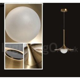 1 Luz Industrial Estilo Mini Estilo Dourado Galvanizado Acabamento Pintado Luminária Pendente com Sombra de Vidro