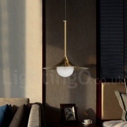 1 Luz Industrial Estilo Mini Estilo Dourado Galvanizado Acabamento Pintado Luminária Pendente com Sombra de Vidro