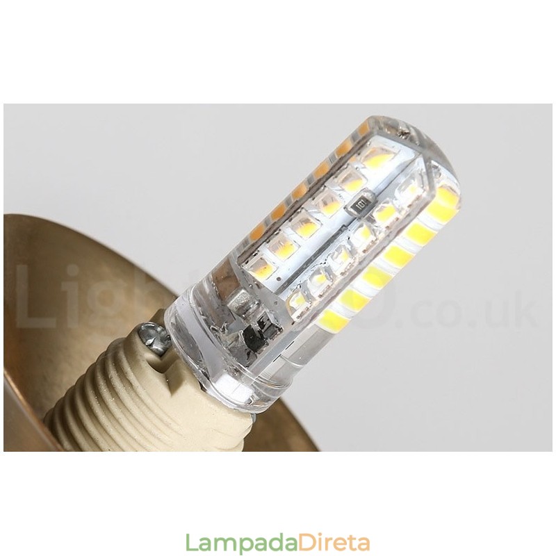 1 Luz Industrial Estilo Mini Estilo Dourado Galvanizado Acabamento Pintado Luminária Pendente com Sombra de Vidro