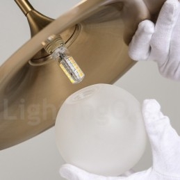 1 Luz Industrial Estilo Mini Estilo Dourado Galvanizado Acabamento Pintado Luminária Pendente com Sombra de Vidro