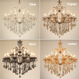 6 Lustre de Cristal Cinza Claro Vela