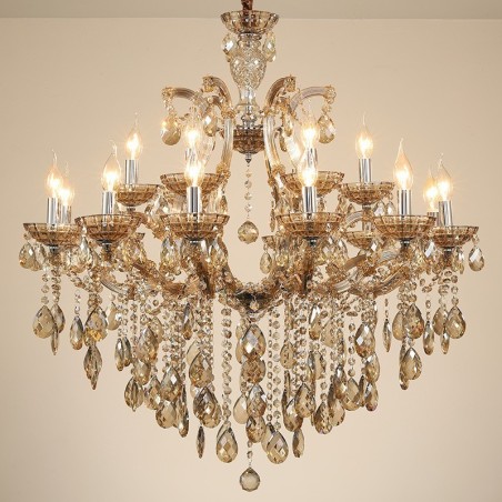 Lustre de cristal conhaque com 18 (12+6) luzes Lustre de cristal conhaque com 18 (12+6) luzes