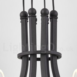 Lustre nórdico de design pós-moderno de 6 luzes com cúpulas de acrílico