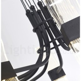 Lustre nórdico de design pós-moderno de 6 luzes com cúpulas de acrílico