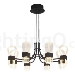Lustre nórdico pós-moderno de 8 luzes com design de 2021 e cúpulas de acrílico