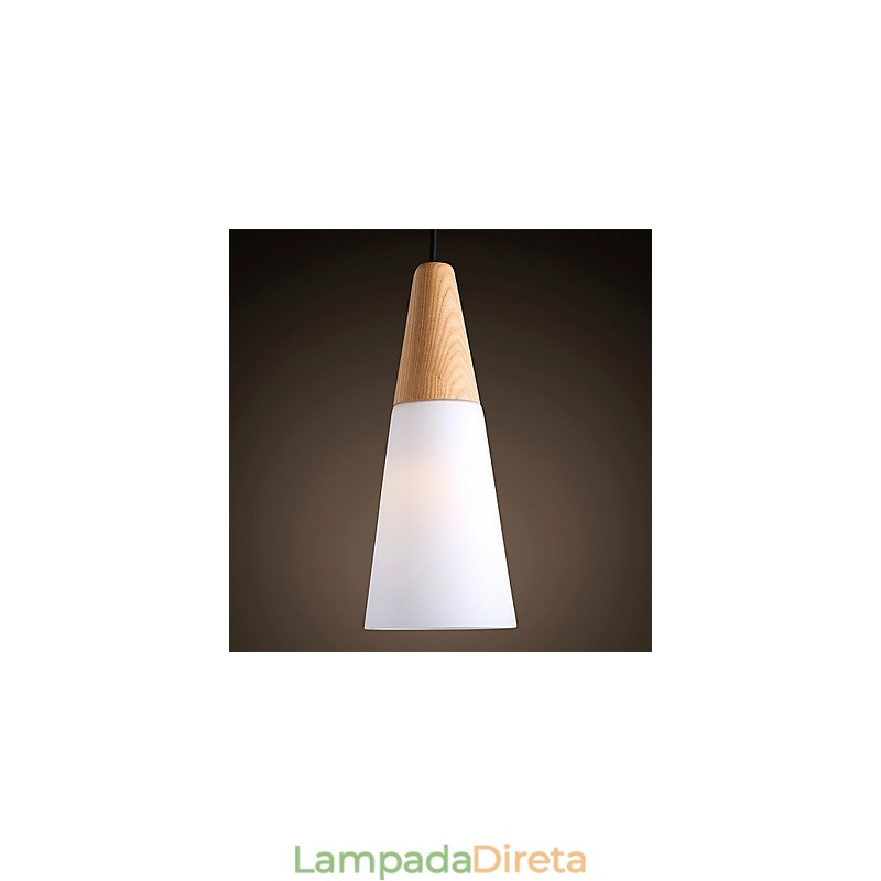 Lustre Mini Estilo Moderno Contemporâneo Madeira Bambu