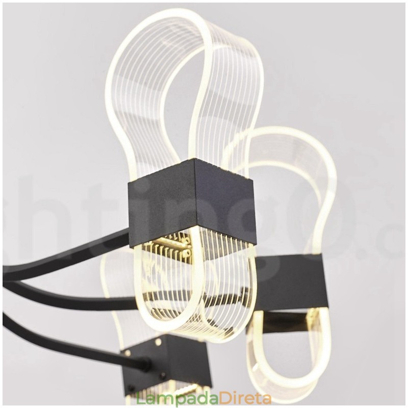 Lustre nórdico pós-moderno de 8 luzes com design de 2021 e cúpulas de acrílico