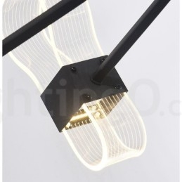 Lustre nórdico pós-moderno de 8 luzes com design de 2021 e cúpulas de acrílico