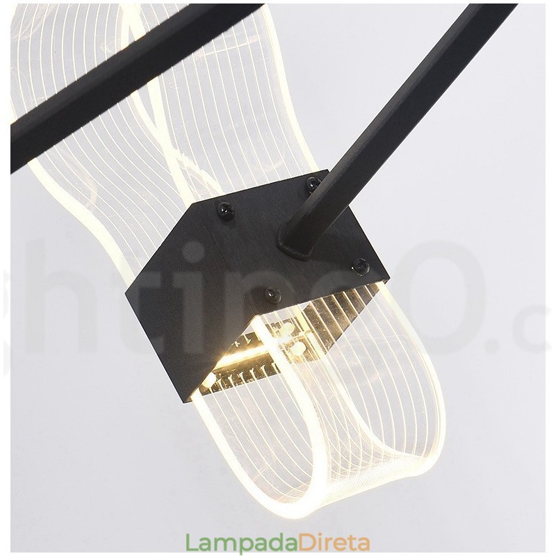 Lustre nórdico pós-moderno de 8 luzes com design de 2021 e cúpulas de acrílico