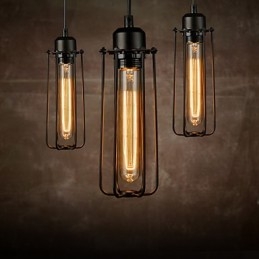 Lustre Mini Estilo Rústico Lodge Retro Metal 3 Luzes Pendentes