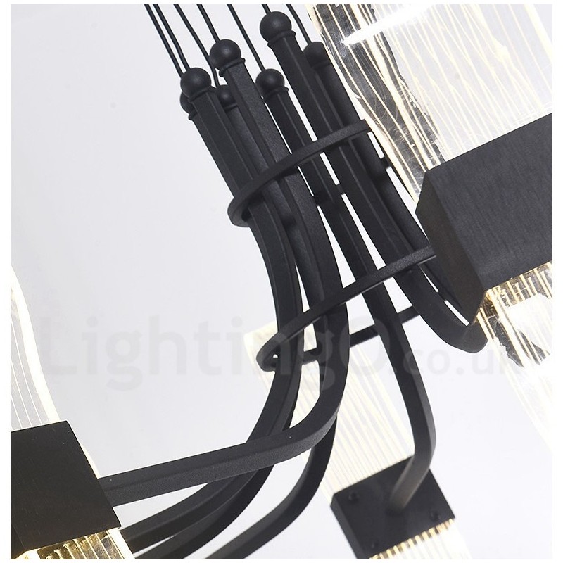 Lustre nórdico pós-moderno de 10 luzes com design de 2021 e cúpulas de acrílico