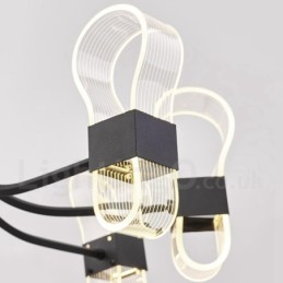 Lustre nórdico pós-moderno de 10 luzes com design de 2021 e cúpulas de acrílico