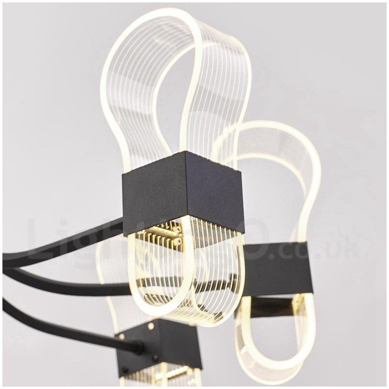 Lustre nórdico pós-moderno de 10 luzes com design de 2021 e cúpulas de acrílico