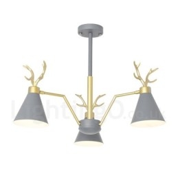 Lustre nórdico moderno de 3 luzes Macaron Antlers