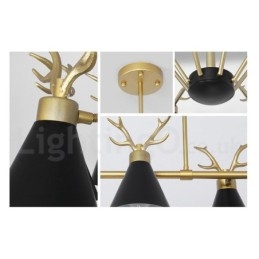 Lustre nórdico moderno de 3 luzes Macaron Antlers