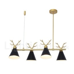 Lustre nórdico moderno de 4 luzes Macaron Antlers