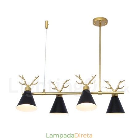 Lustre nórdico moderno de 4 luzes Macaron Antlers Lustre nórdico moderno de 4 luzes Macaron Antlers