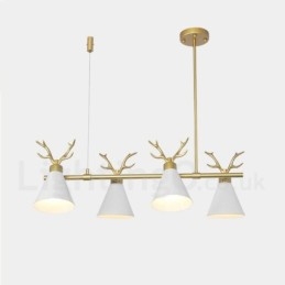 Lustre nórdico moderno de 4 luzes Macaron Antlers