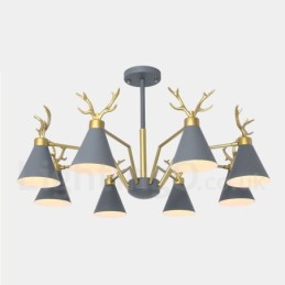 Lustre nórdico moderno de 8 luzes Macaron Antlers
