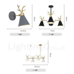 Lustre nórdico moderno de 8 luzes Macaron Antlers