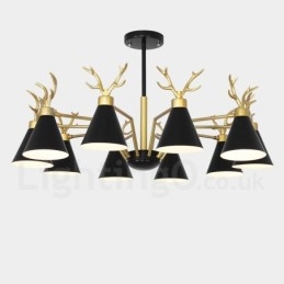 Lustre nórdico moderno de 10 luzes Macaron Antlers