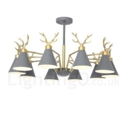 Lustre nórdico moderno de 10 luzes Macaron Antlers