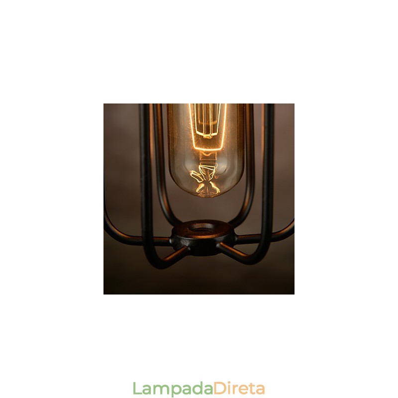 Lustre Mini Estilo Rústico Lodge Retro Metal 3 Luzes Pendentes