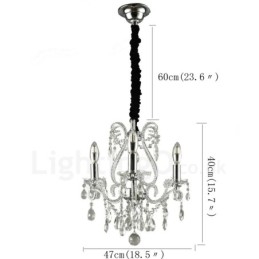 3 Luzes Ouro Prata Estilo Americano Cristal Pingente Lustre Luz Loja