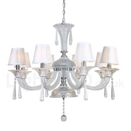 Lustre de cristal transparente para velas