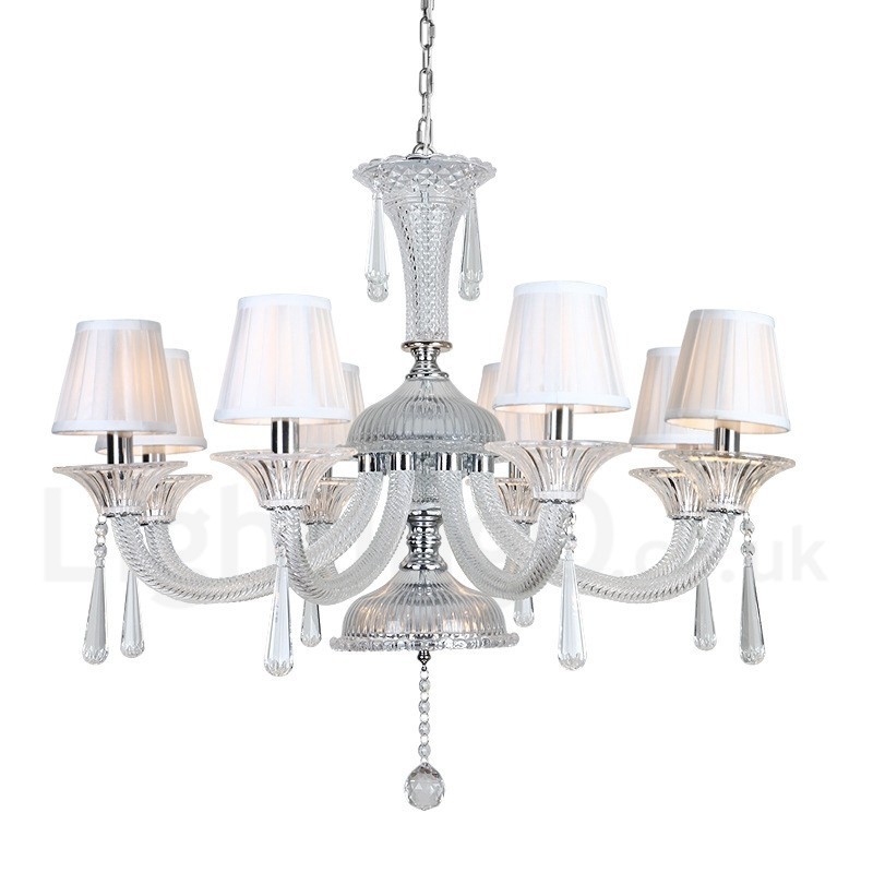 Lustre de cristal transparente para velas