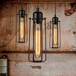 Lustre Mini Estilo Rústico Lodge Retro Metal 3 Luzes Pendentes