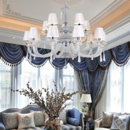 Lustre de cristal transparente para velas