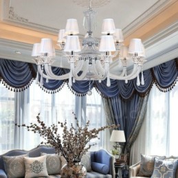 Lustre de cristal transparente para velas