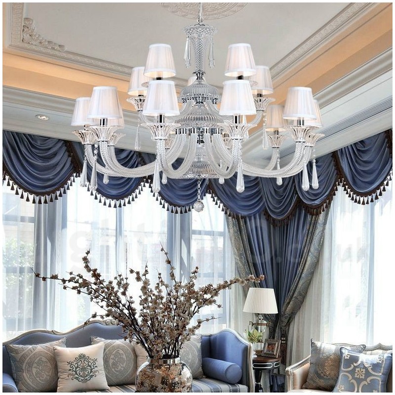 Lustre de cristal transparente para velas