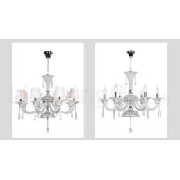 Lustre de cristal transparente para velas