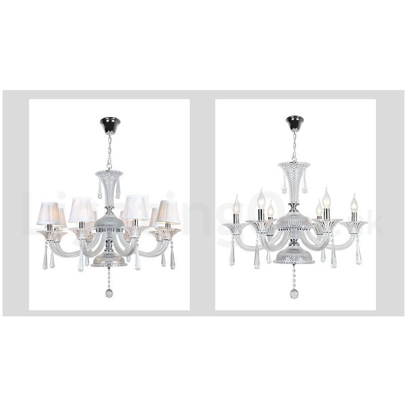 Lustre de cristal transparente para velas