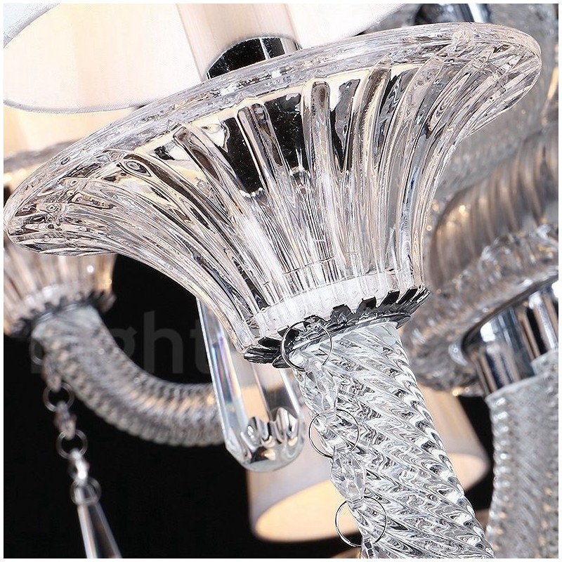 Lustre de cristal transparente para velas