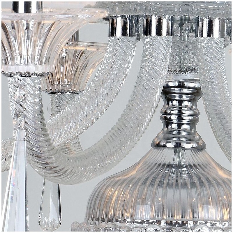 Lustre de cristal transparente para velas