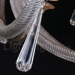 Lustre de cristal transparente para velas