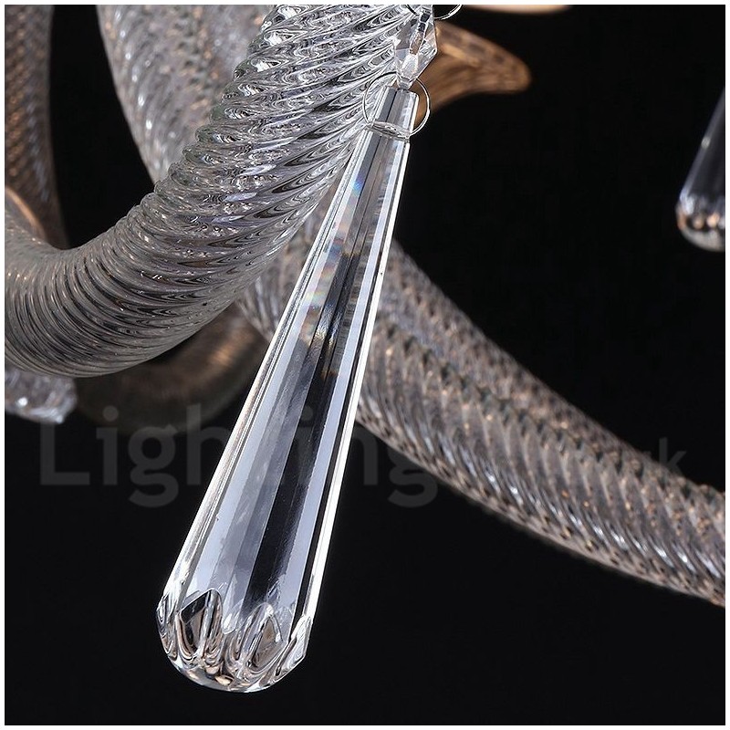Lustre de cristal transparente para velas