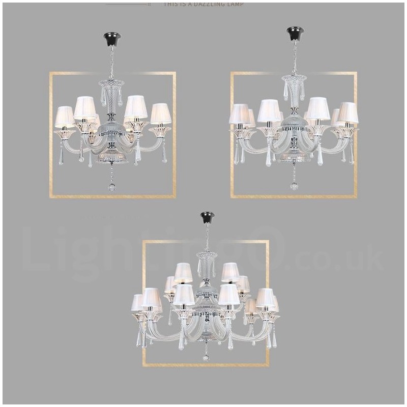 Lustre de cristal transparente para velas
