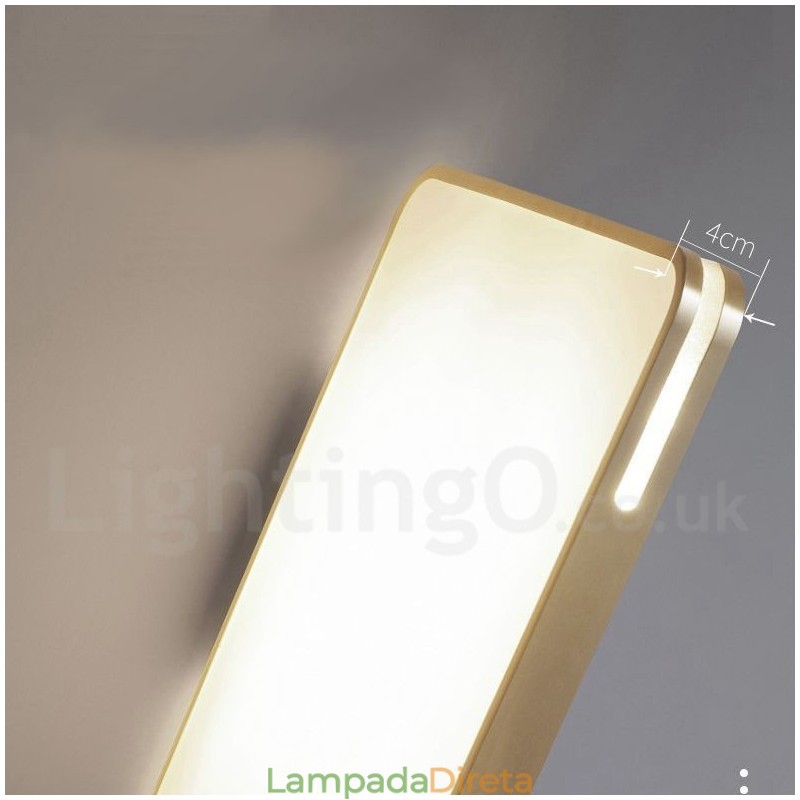 Luminárias de teto de latão embutidas estilo nórdico moderno e contemporâneo retangular ultrafinas com cúpula de acrílico também podem ser usadas como luminária de parede