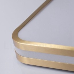 Luminárias de teto de latão embutidas estilo nórdico moderno e contemporâneo retangular ultrafinas com cúpula de acrílico também podem ser usadas como luminária de parede