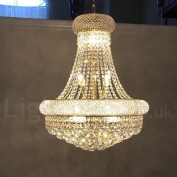 Lustre de cristal K9 clássico tradicional redondo de 2 níveis para