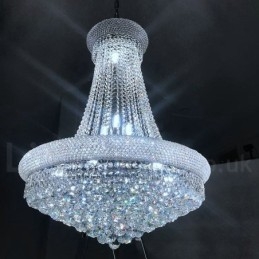 Lustre de cristal K9 clássico tradicional redondo de 2 níveis para