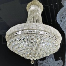 Lustre de cristal K9 clássico tradicional redondo de 2 níveis para