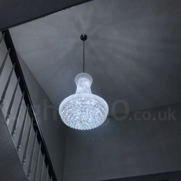 Lustre de cristal K9 clássico tradicional redondo de 2 níveis para