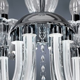 Lustre de Cristal Elegante com 6 Luzes em Bulbo de Vela