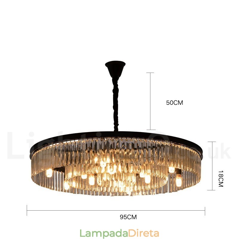Pós-moderno Luxo Redondo K9 Cristal Pingente Lustre Luzes Salão de Exposição