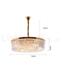 Pós-moderno Luxo Redondo K9 Cristal Pingente Lustre Luzes Salão de Exposição